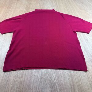 Eileen Fisher Ribbed Knit Top Women’s 2X Red Short Sleeve Stretch